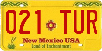 NM license plate 021TUR