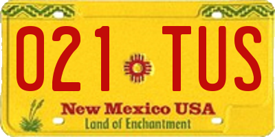NM license plate 021TUS