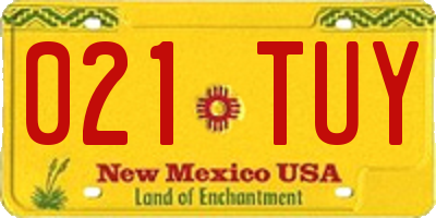 NM license plate 021TUY