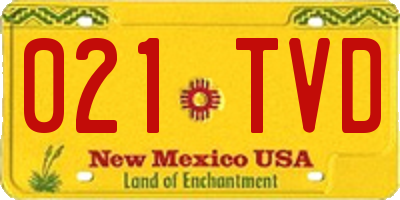 NM license plate 021TVD