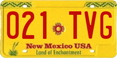 NM license plate 021TVG