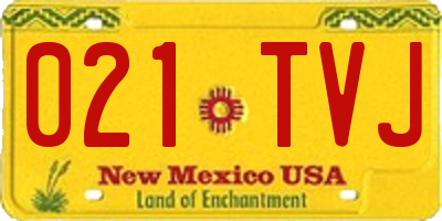 NM license plate 021TVJ