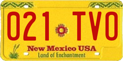 NM license plate 021TVO