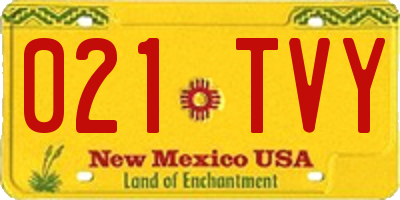 NM license plate 021TVY