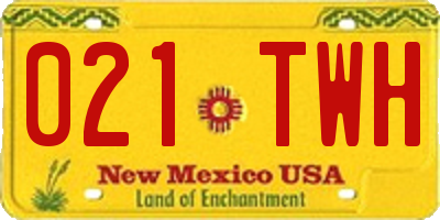 NM license plate 021TWH