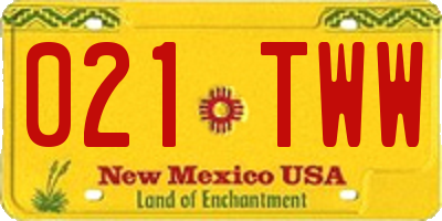 NM license plate 021TWW