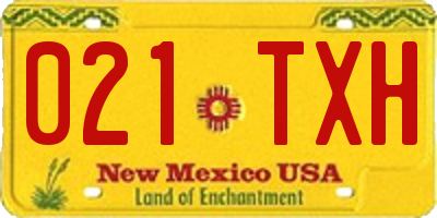 NM license plate 021TXH