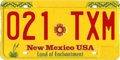 NM license plate 021TXM