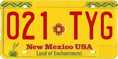 NM license plate 021TYG