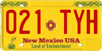 NM license plate 021TYH