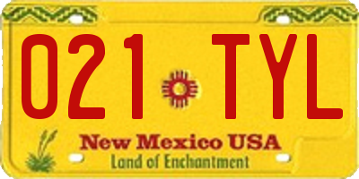 NM license plate 021TYL