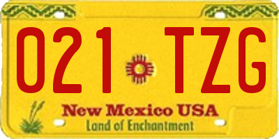 NM license plate 021TZG
