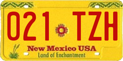 NM license plate 021TZH