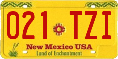 NM license plate 021TZI
