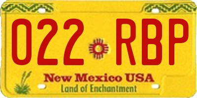 NM license plate 022RBP