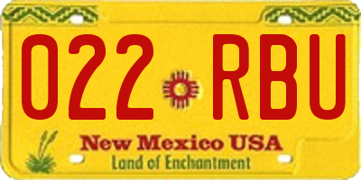 NM license plate 022RBU