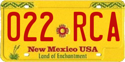 NM license plate 022RCA