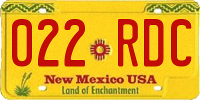 NM license plate 022RDC