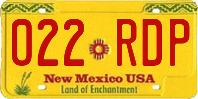 NM license plate 022RDP