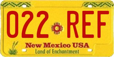NM license plate 022REF