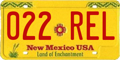 NM license plate 022REL