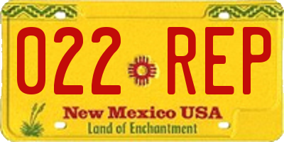 NM license plate 022REP