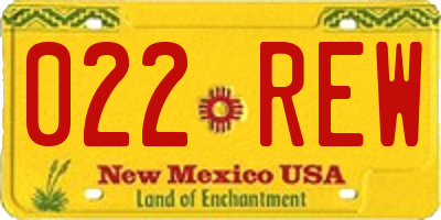 NM license plate 022REW