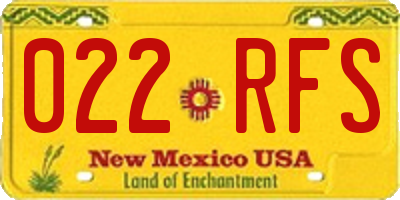 NM license plate 022RFS