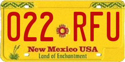 NM license plate 022RFU