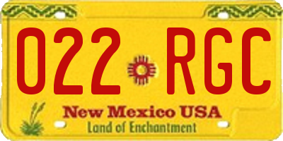 NM license plate 022RGC