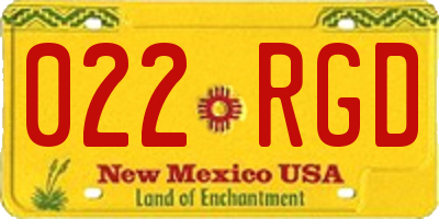 NM license plate 022RGD