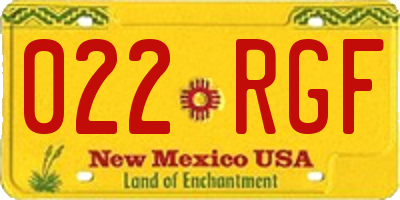 NM license plate 022RGF
