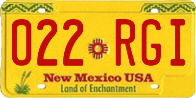 NM license plate 022RGI