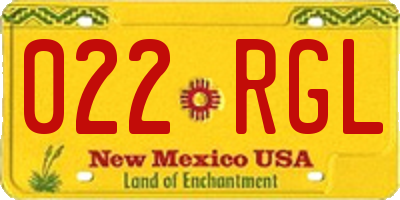 NM license plate 022RGL