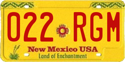 NM license plate 022RGM