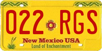 NM license plate 022RGS
