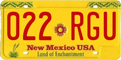 NM license plate 022RGU