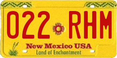 NM license plate 022RHM