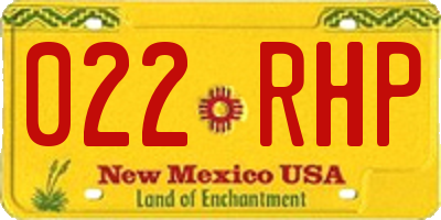 NM license plate 022RHP