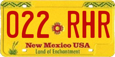 NM license plate 022RHR
