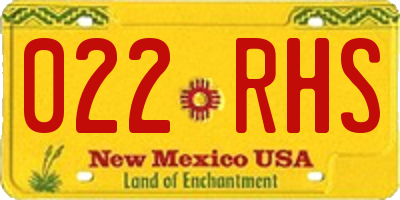 NM license plate 022RHS