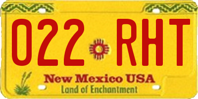 NM license plate 022RHT
