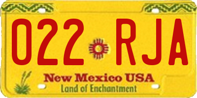 NM license plate 022RJA