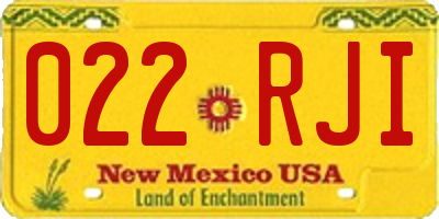 NM license plate 022RJI