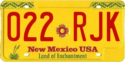 NM license plate 022RJK