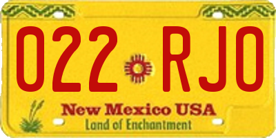 NM license plate 022RJO
