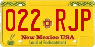 NM license plate 022RJP