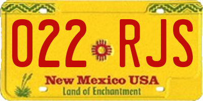 NM license plate 022RJS