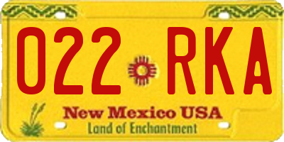 NM license plate 022RKA