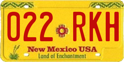 NM license plate 022RKH